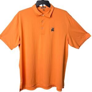 Peter Millar Summer Comfort Polo Bright Orange Size XL Golf Athleisure Preppy